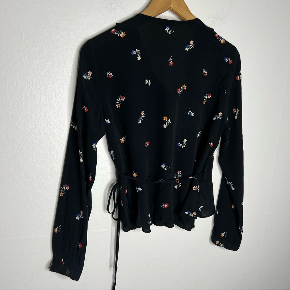Rails Simone Wrap Blouse In Black Kyoto Floral Sz… - image 3